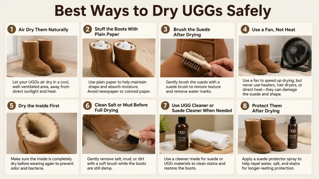 Best ways to dry UGGs safely