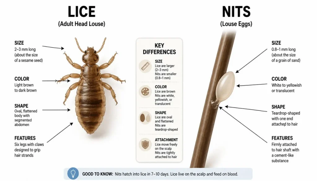 Difference Between Lice and Nits